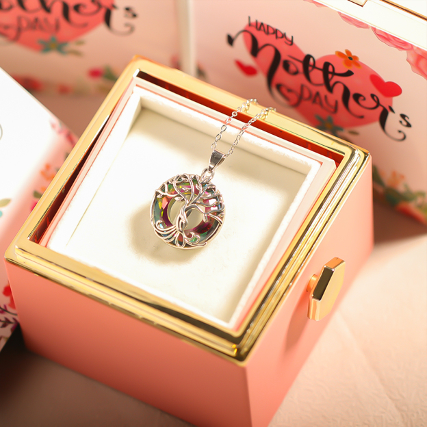 For Mom - S925 Mom is the Family Root Tree Crystal Necklace