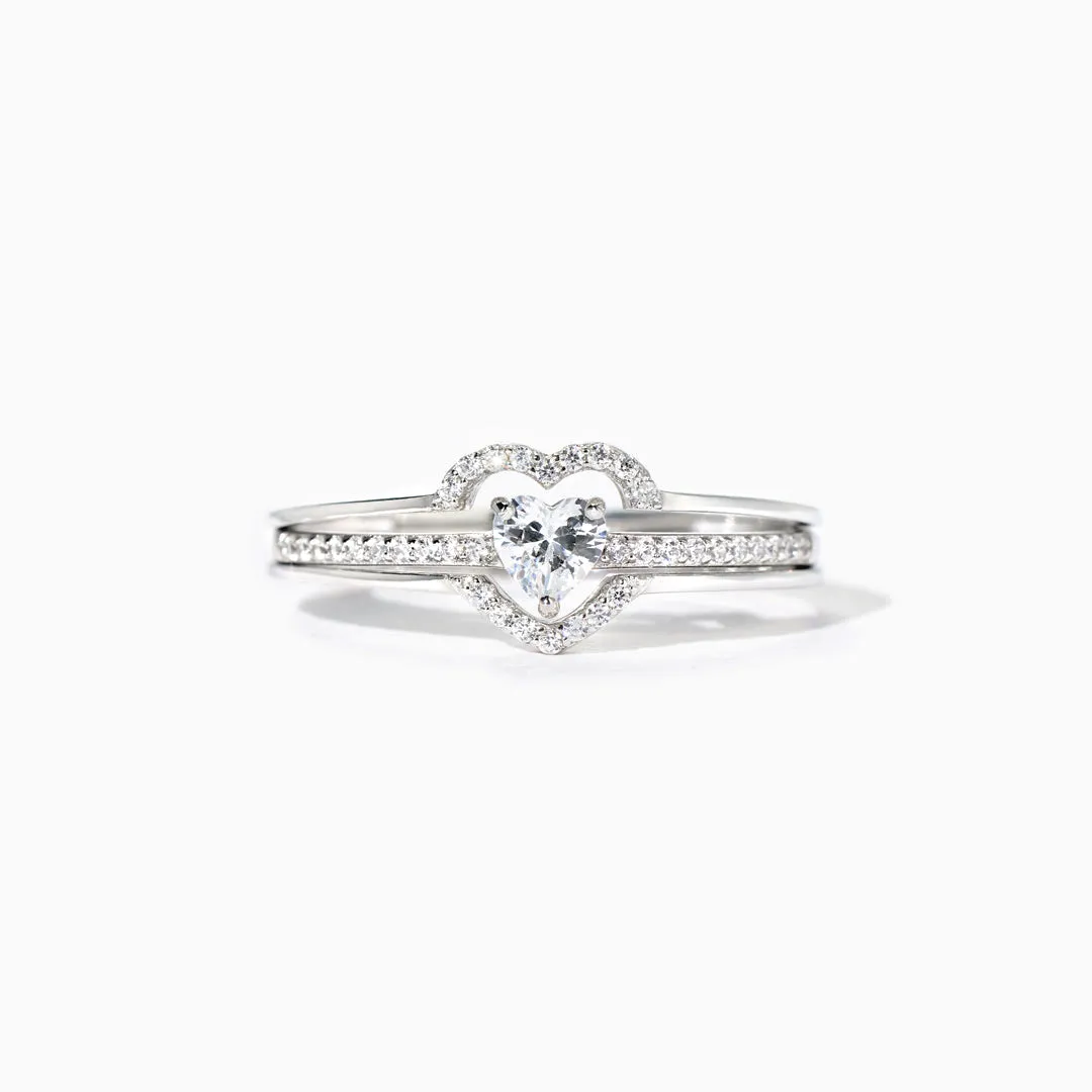 For Granddaughter - S925 I Love You Forever And Always Triple Heart Stacking Ring