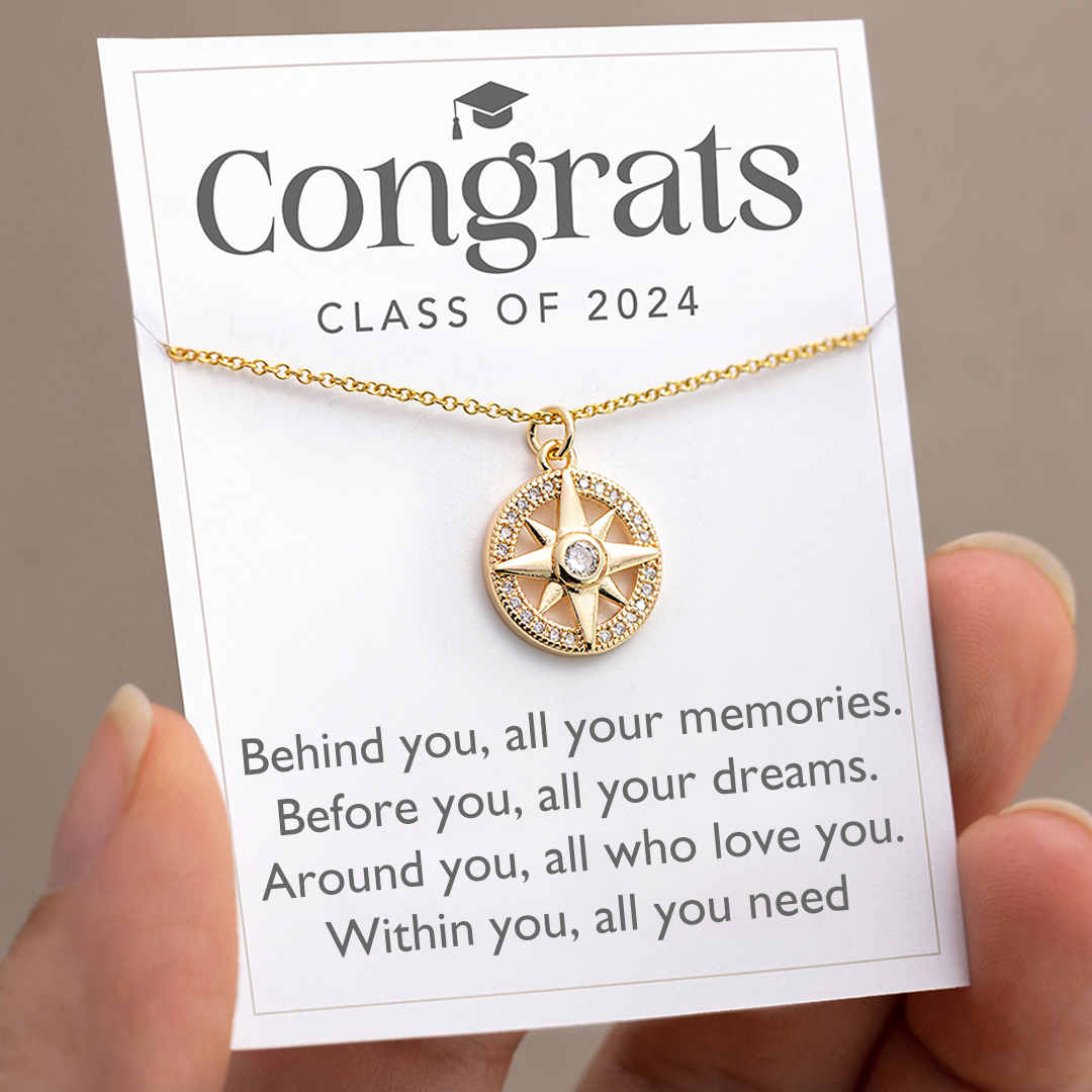 For Graduation - Follow You Compass Necklace