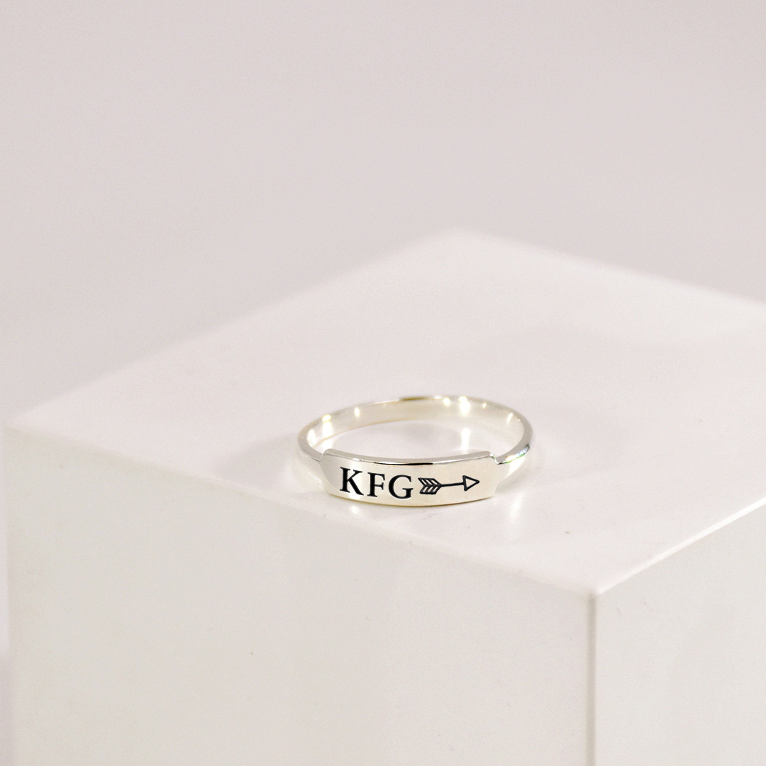 Keep Fucking Going Dainty Bar Ring