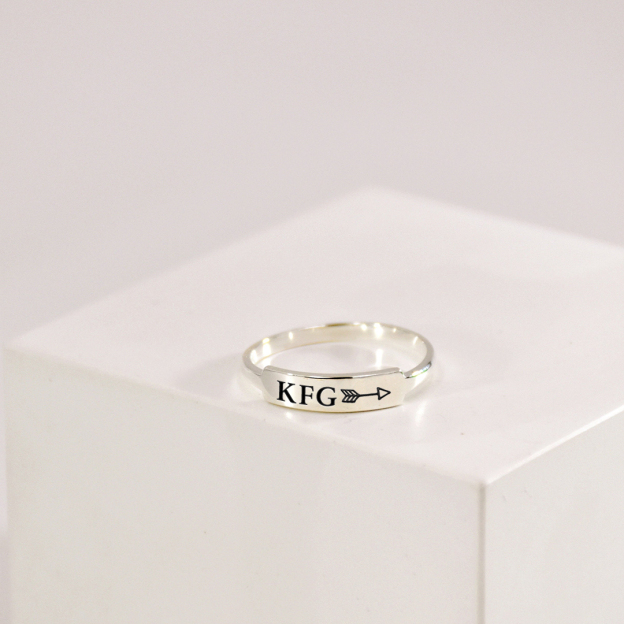 Keep Fucking Going Dainty Bar Ring