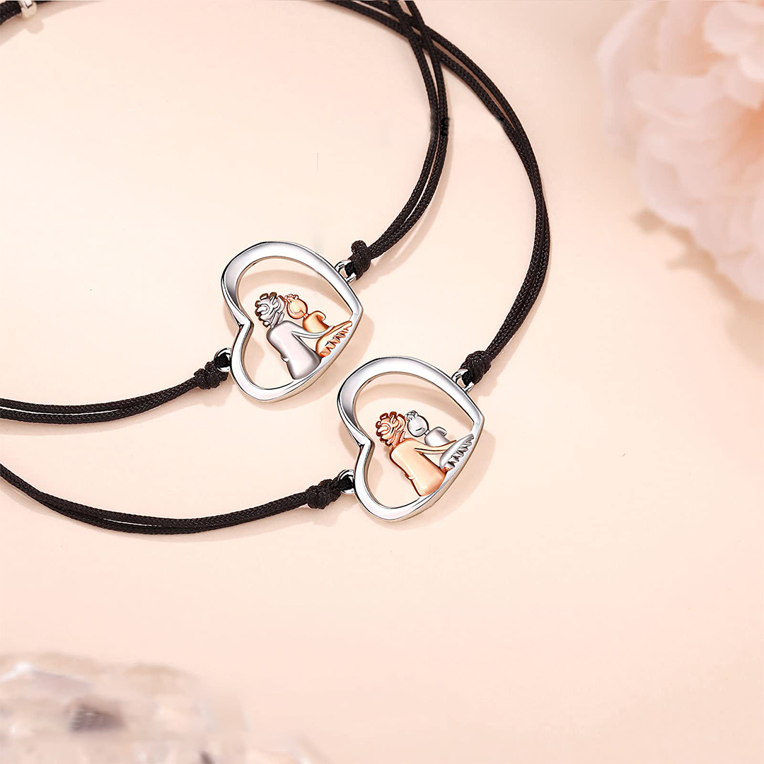Aunt & Niece/ Grandmother & Grandaughter Heart bracelet