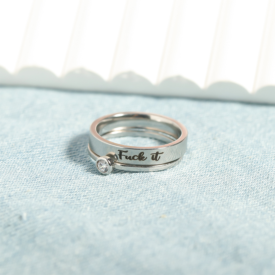 Fuck It Two-tiered Stacking Ring