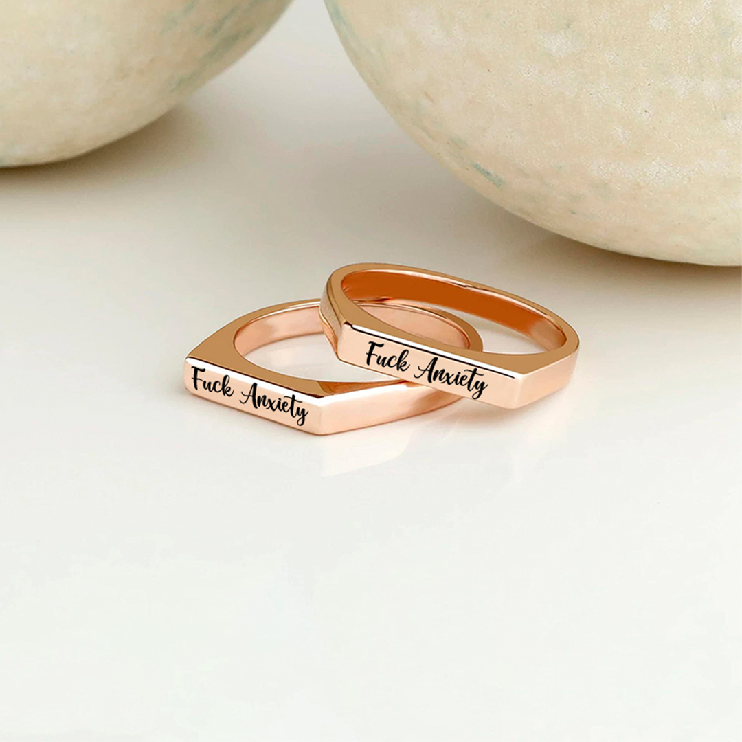 Fuck Anxiety Bar Ring