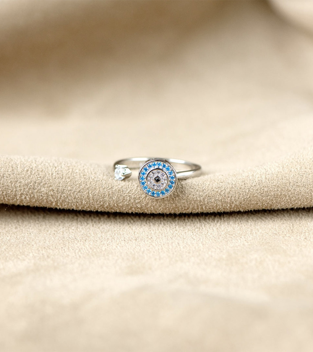 "Fuck Anxiety" Evil Eye Rotatable Ring