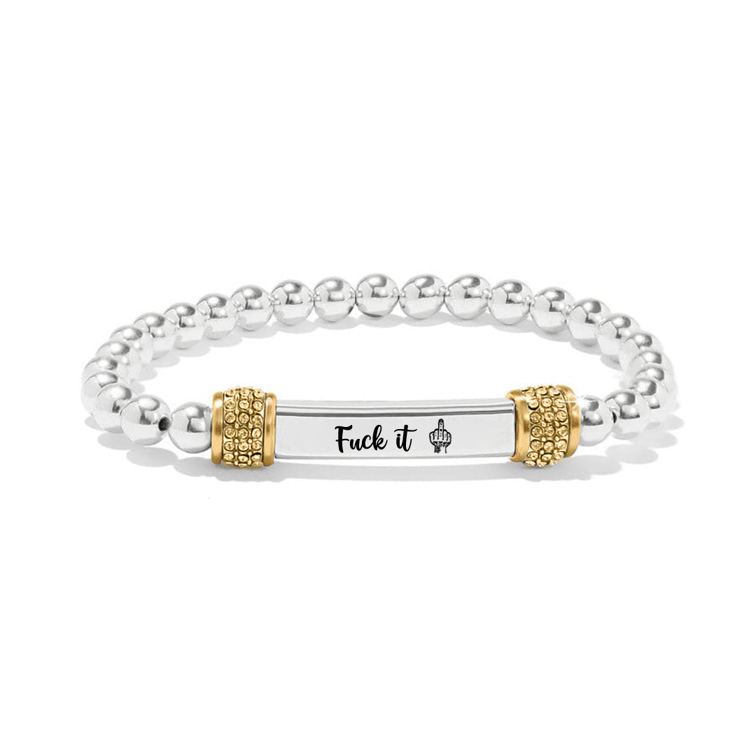 Fuck It Dainty diamond bead Bracelet
