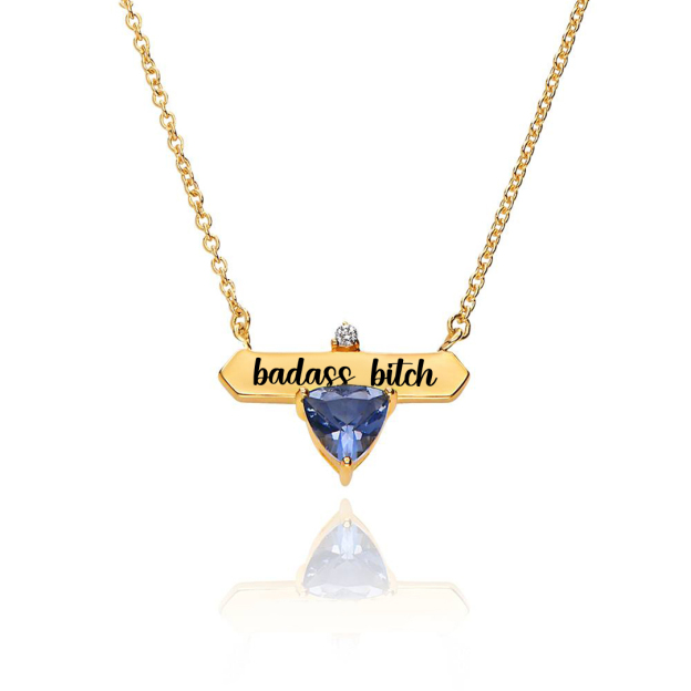 Badass Bitch Custom Birthstone Necklace
