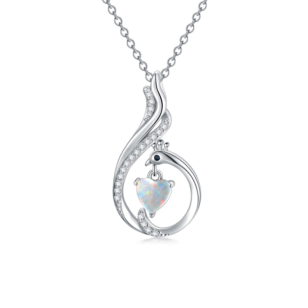 For Friend - S925 Burns Brighter Love Opal Stone Phoenix Necklace