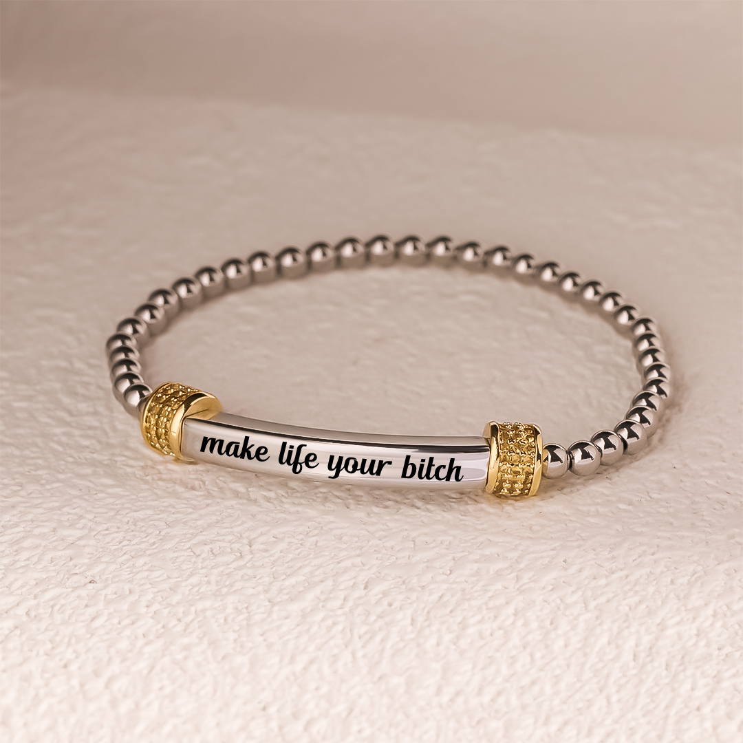 Fighting Long Diamond Beaded Stretch Bracelet