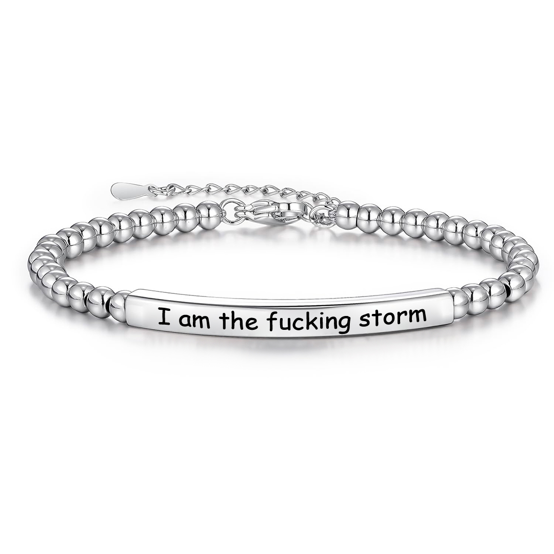 I Am The Fucking Storm Long Beaded Bracelet 