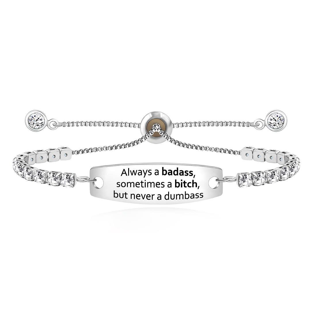Badass Bitch Engraved Tennis Bracelet