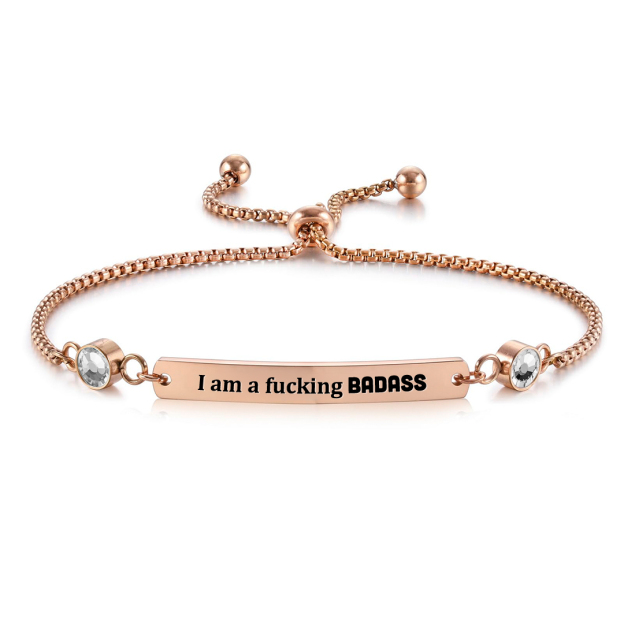 I Am a Fucking Badass White Diamond Bracelet