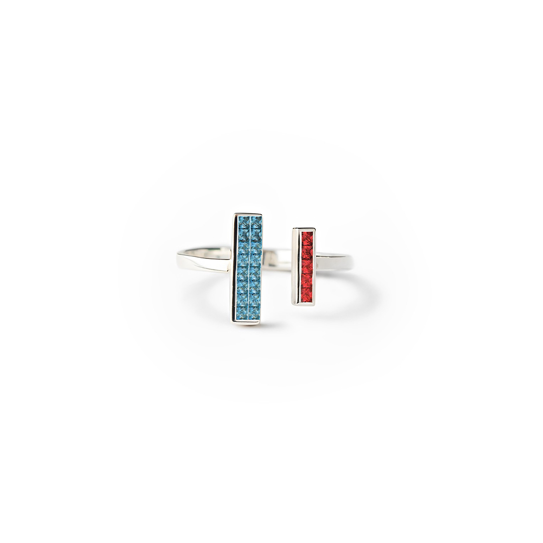 For Mother/Daughter -Thick and Thin Customized Birthstones Ring