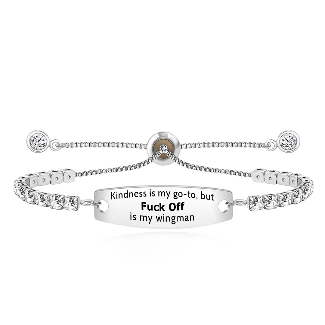 Fuck Off Engraved Tennis Bracelet