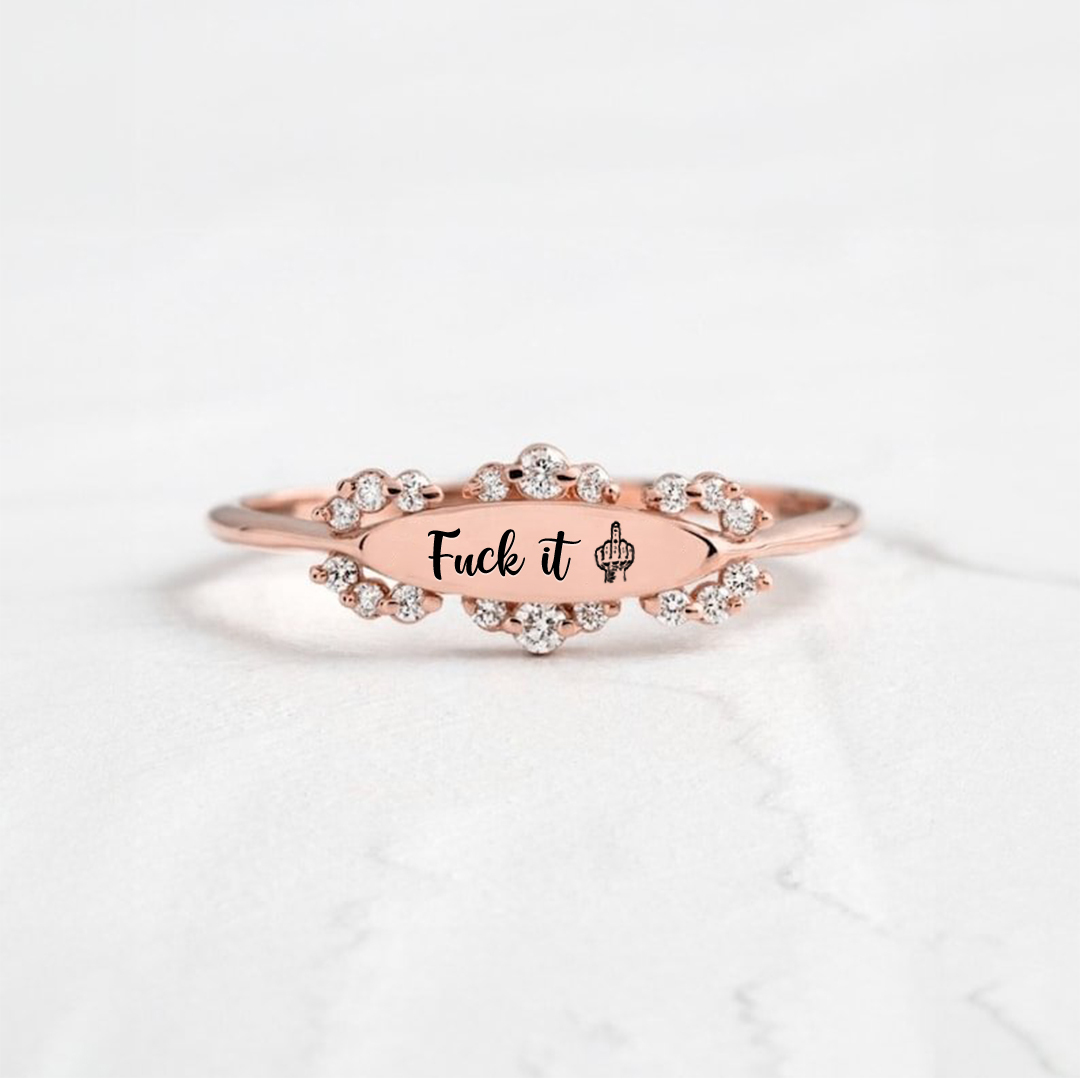 Fuck It Diamond Oval Ring