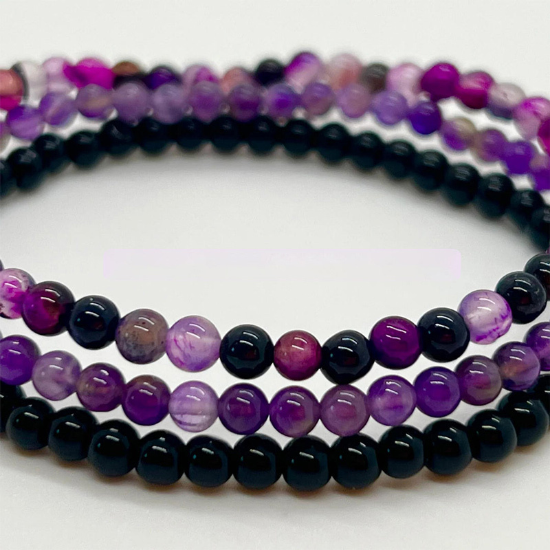 I Will Love And Protect You From Anything You Fear Amethyst Stress Relief Beaded Bracelet Set
