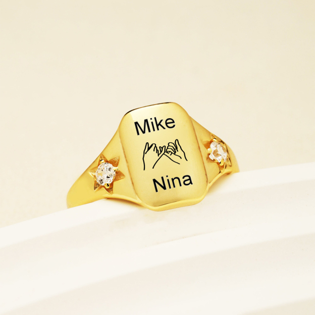 S925 Custom Names  Dainty Ring