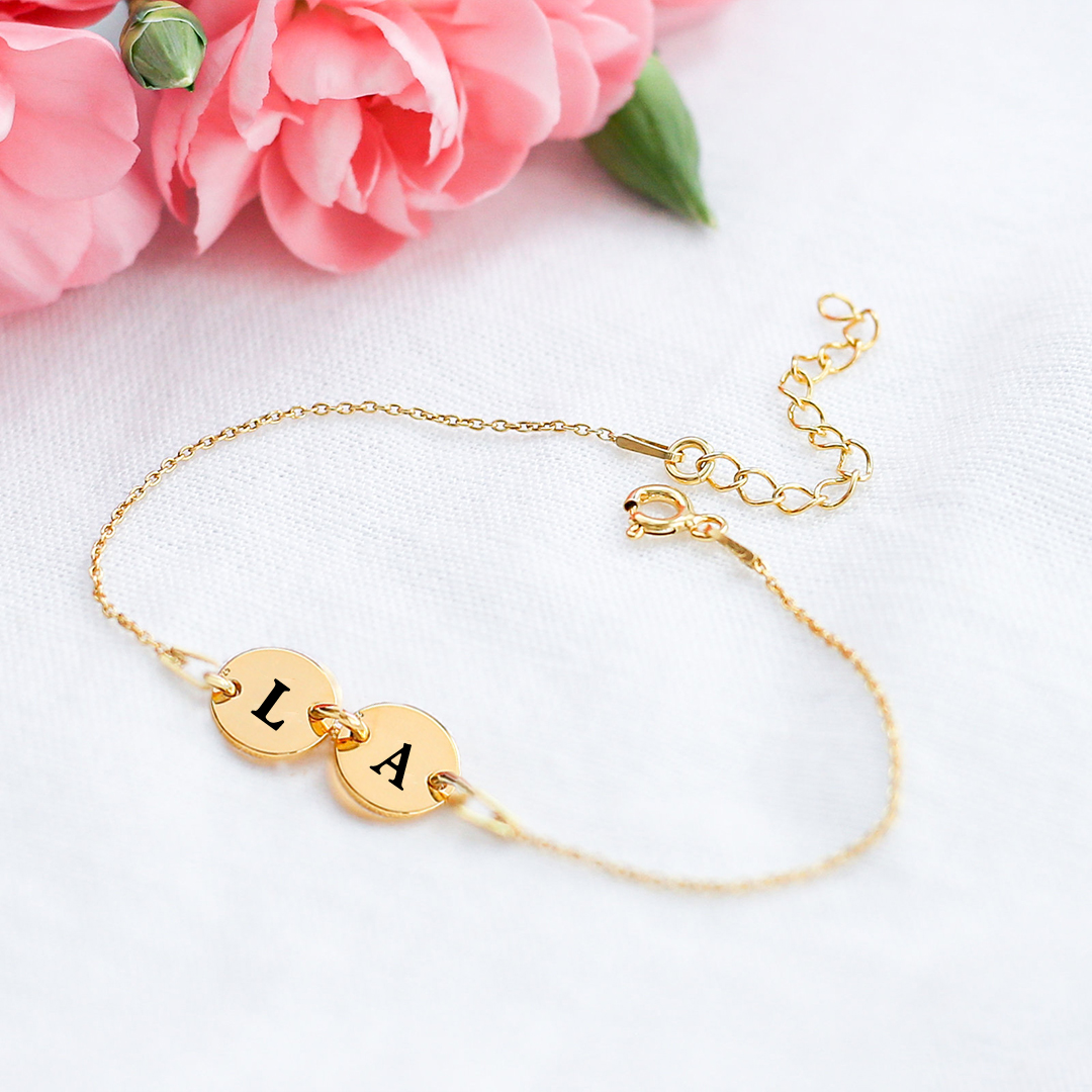 Mother And Daughter Forever Linked Together Custom Initials Bracelet