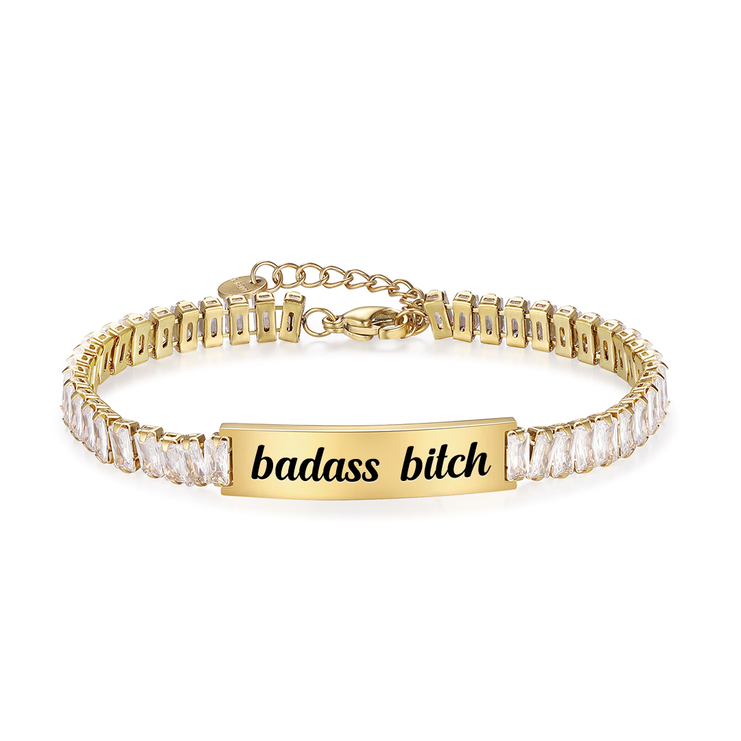 Badass Bitch Short Tennis Bracelet