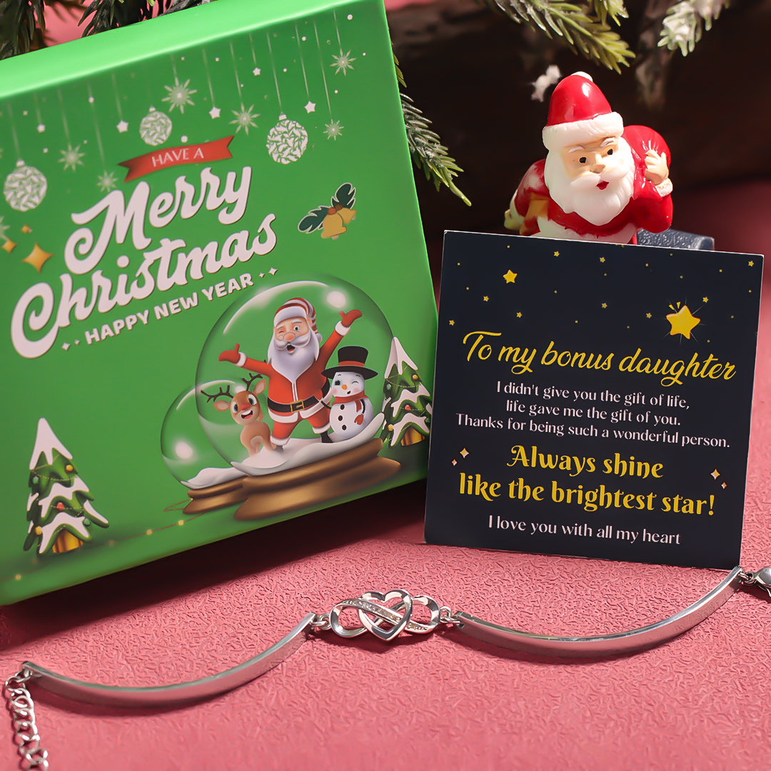 For Bonus Daughter - Infinity Heart Bracelet with Christmas Pack