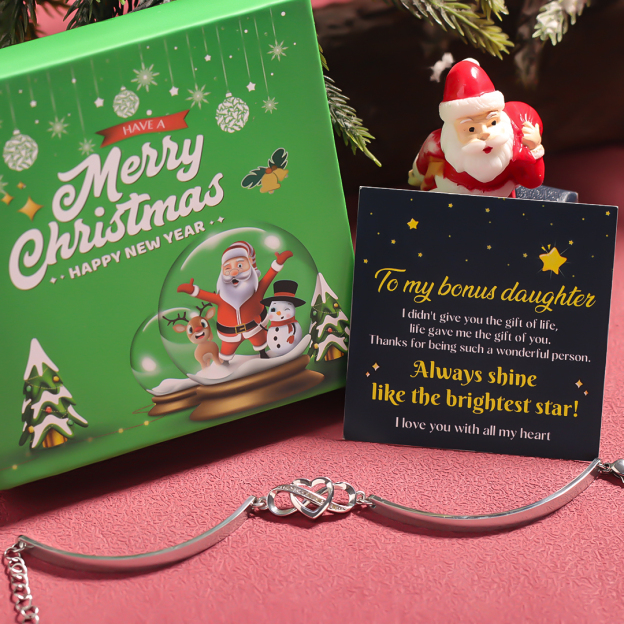 For Bonus Daughter - Infinity Heart Bracelet with Christmas Pack