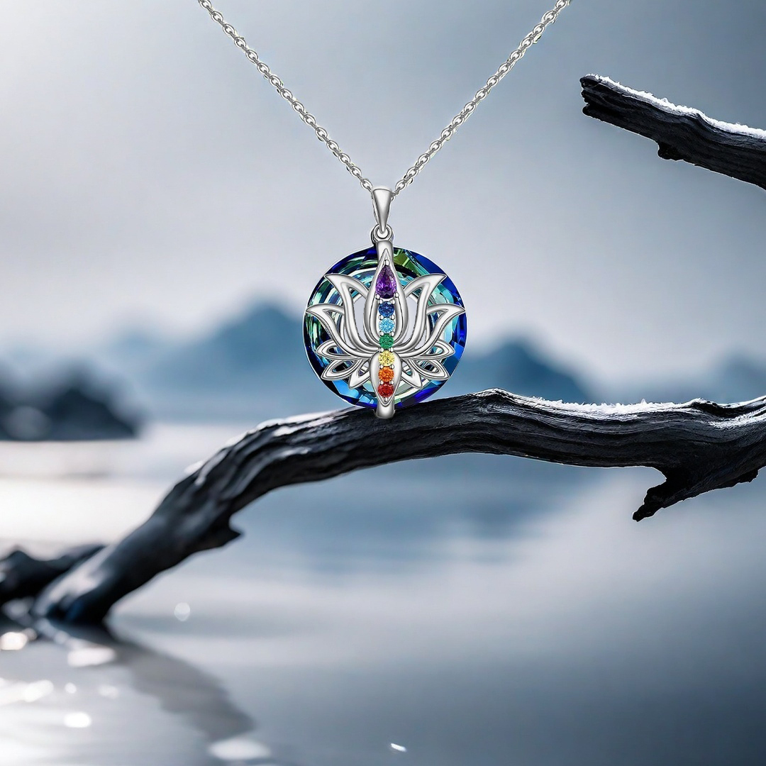 S925 Fuck Colorful Lotus Necklace