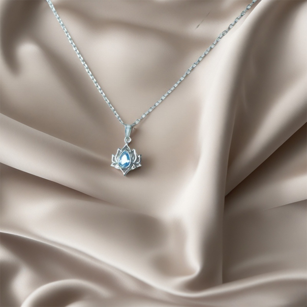 Rebirth crystal lotus necklace