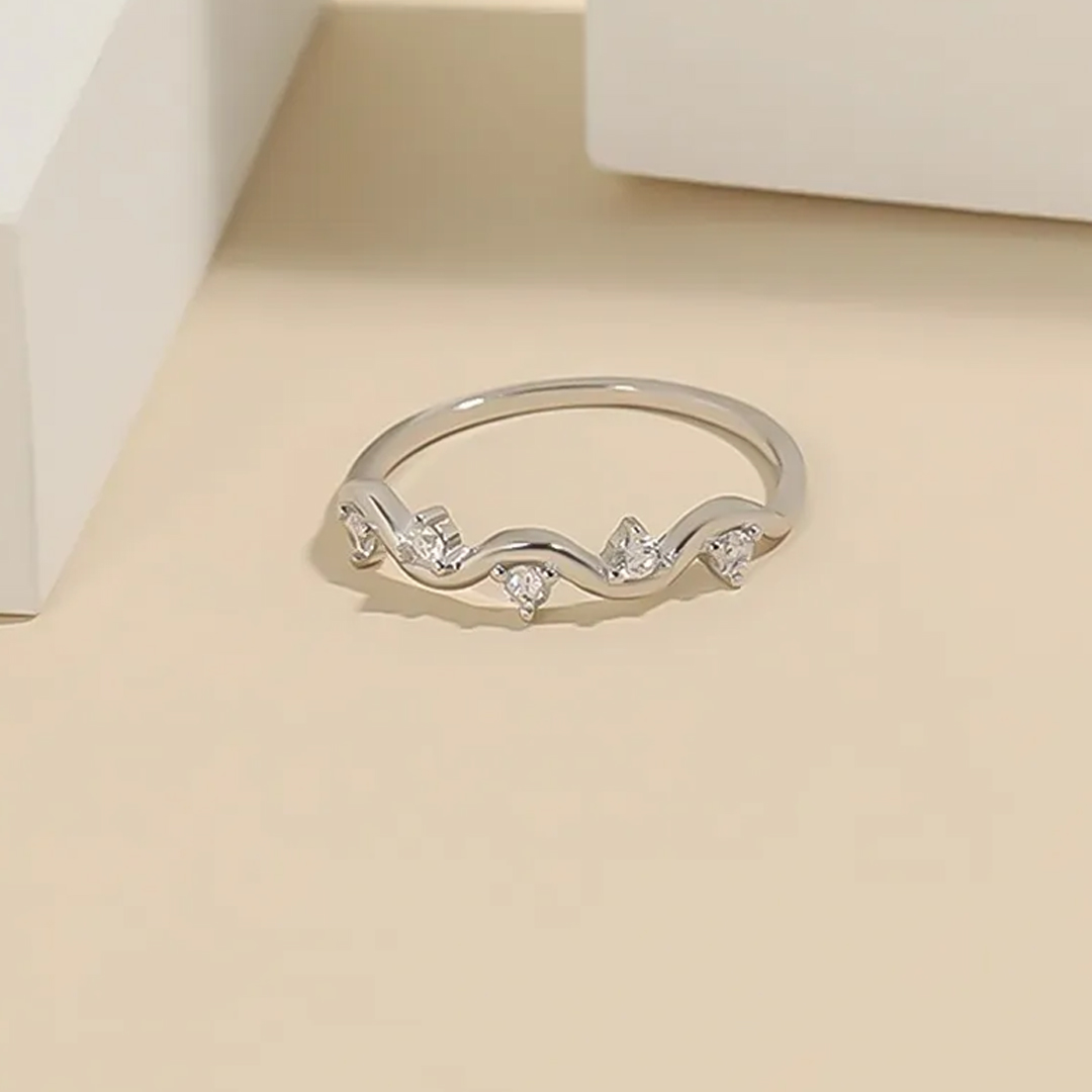 For Self - S925 Ride the Wave Raindrop Ring