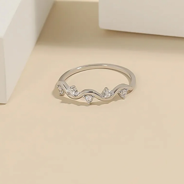 For Self - S925 Ride the Wave Raindrop Ring