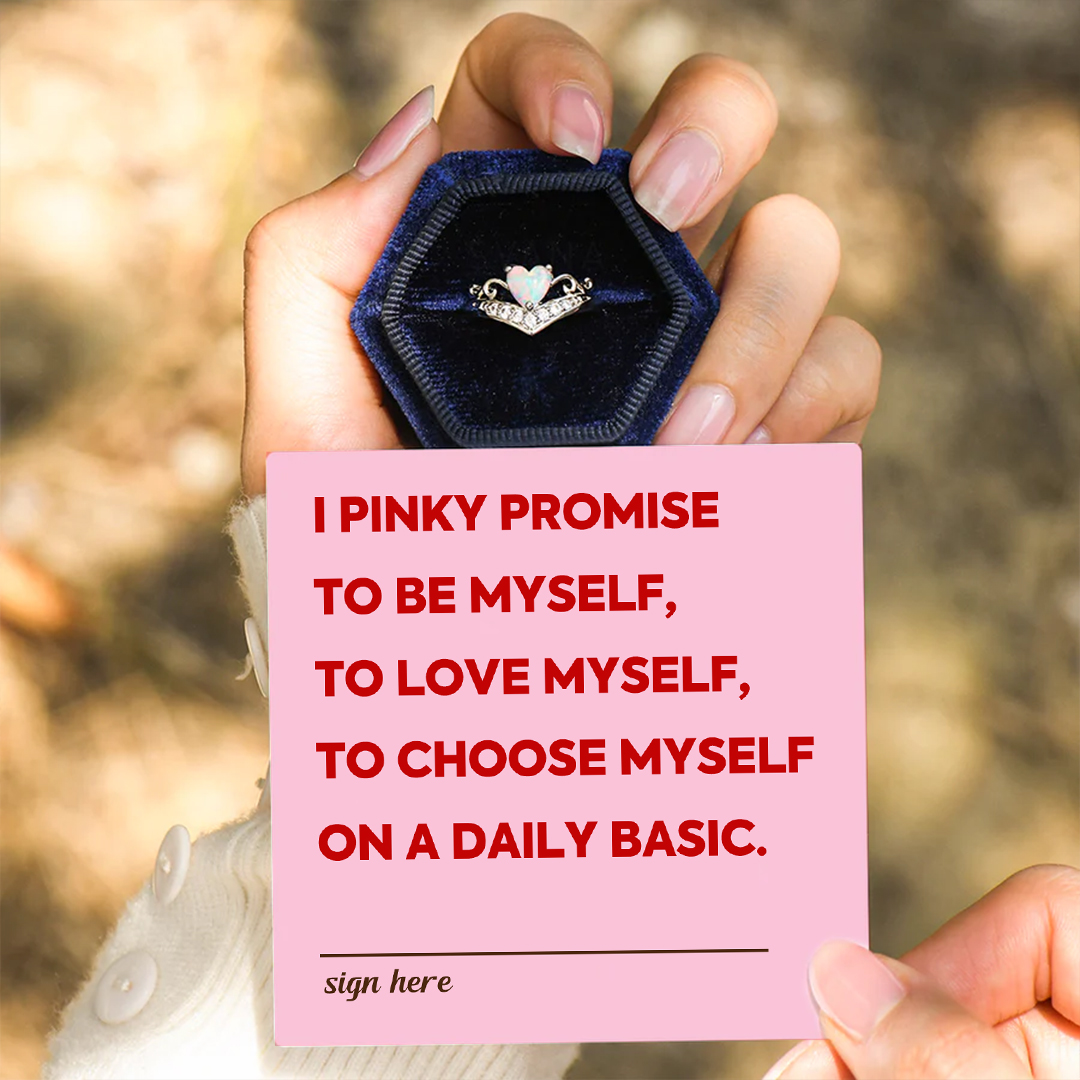 Self Love Love Pinky promise Crown Opal Stone Ring