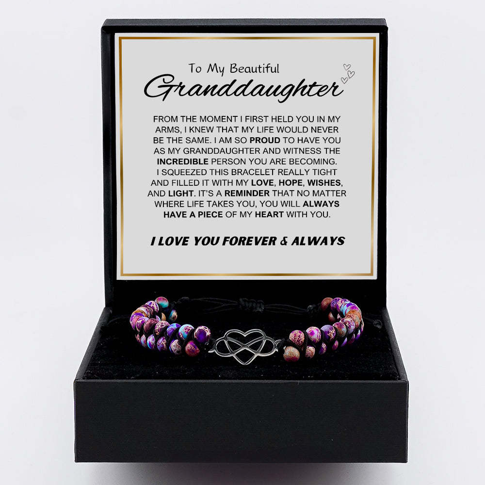 【BOGO】For Granddaughter - You will always Have A Piece Of My Heart Beads Bracelet