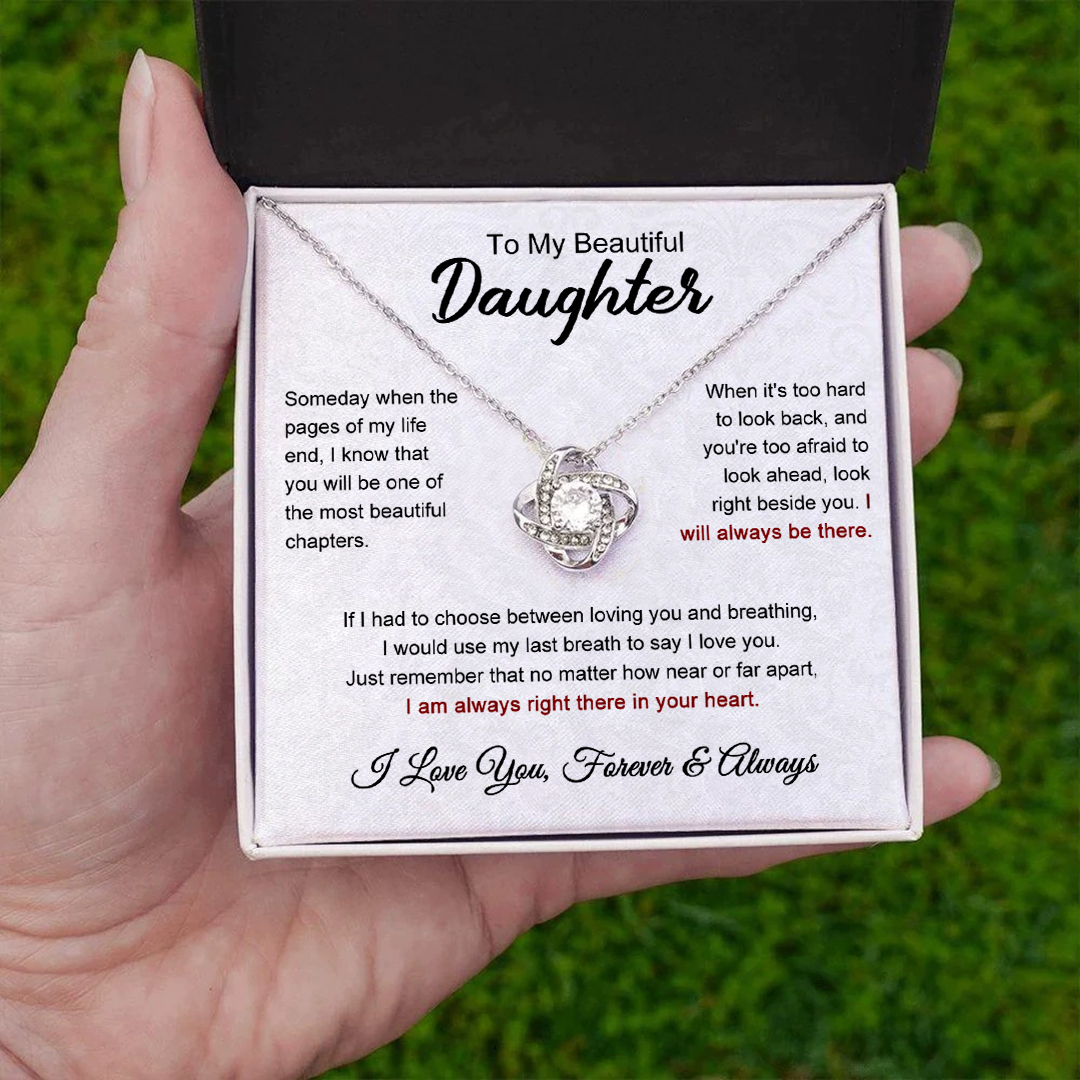 For Daughter - S925 I am always right there in your heart Necklace