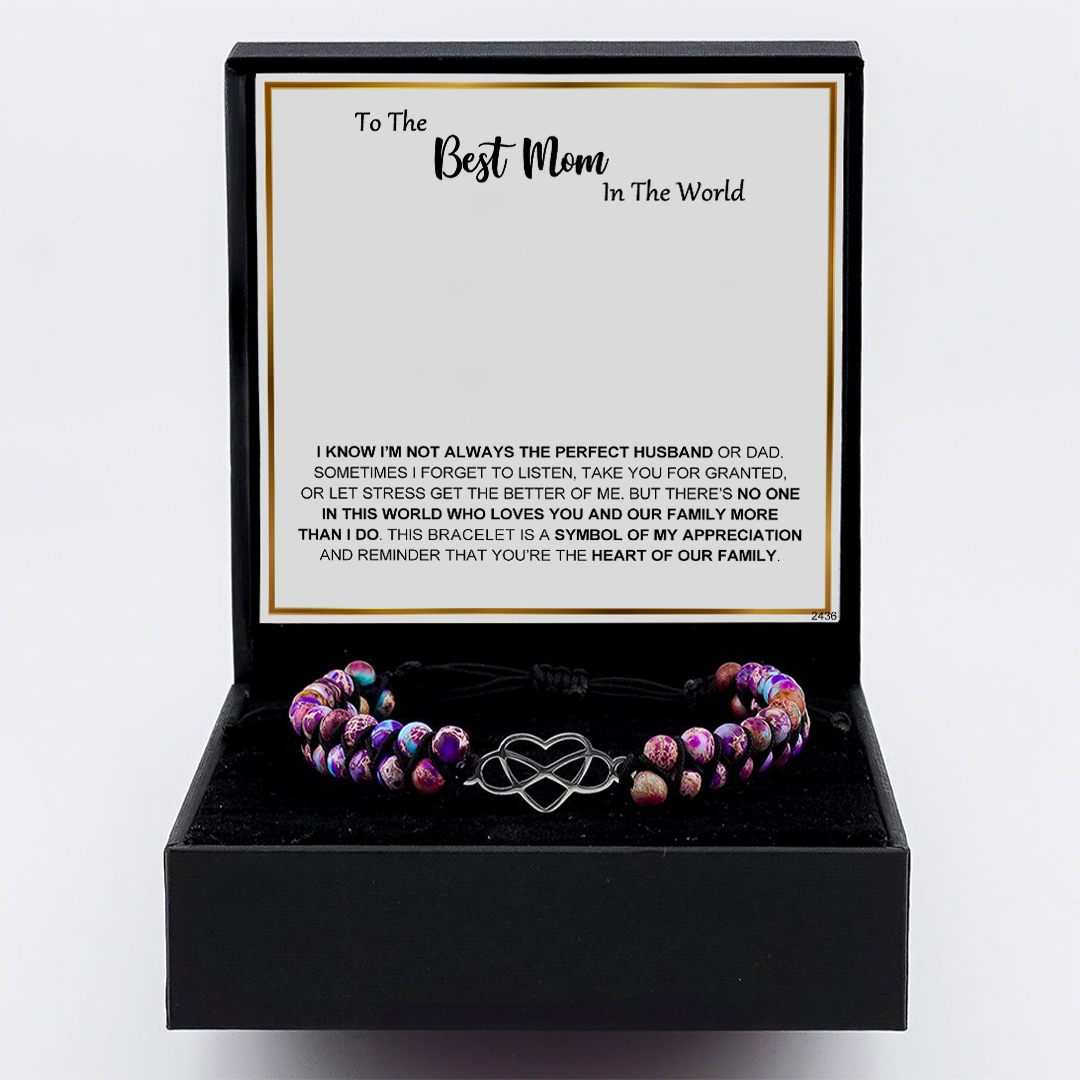 For Mother- You are heart of the family Beads Bracelet