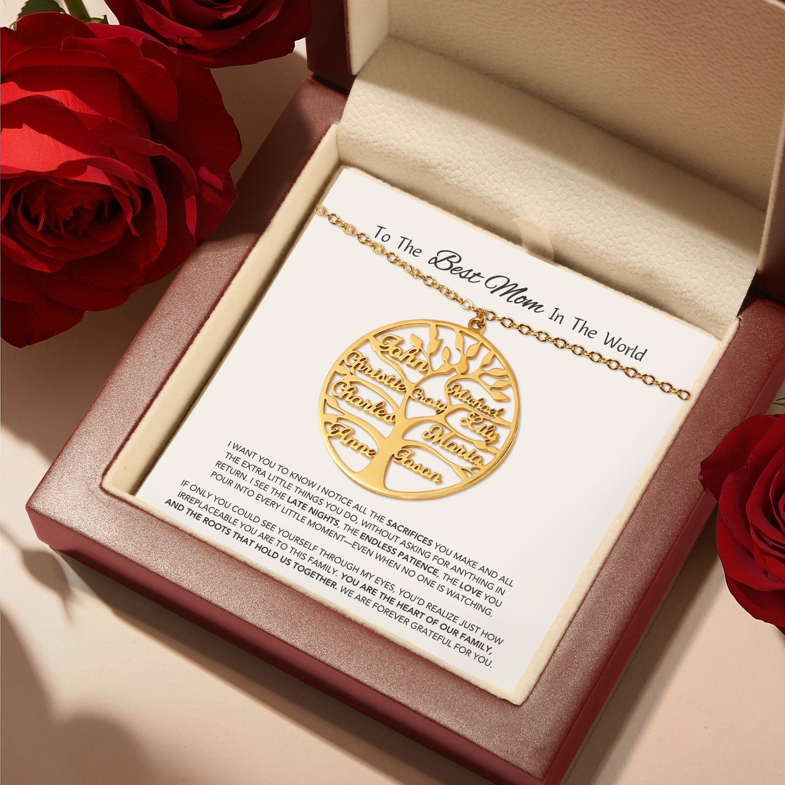 Family Tree of Love - Necklace with Luxury LED Box