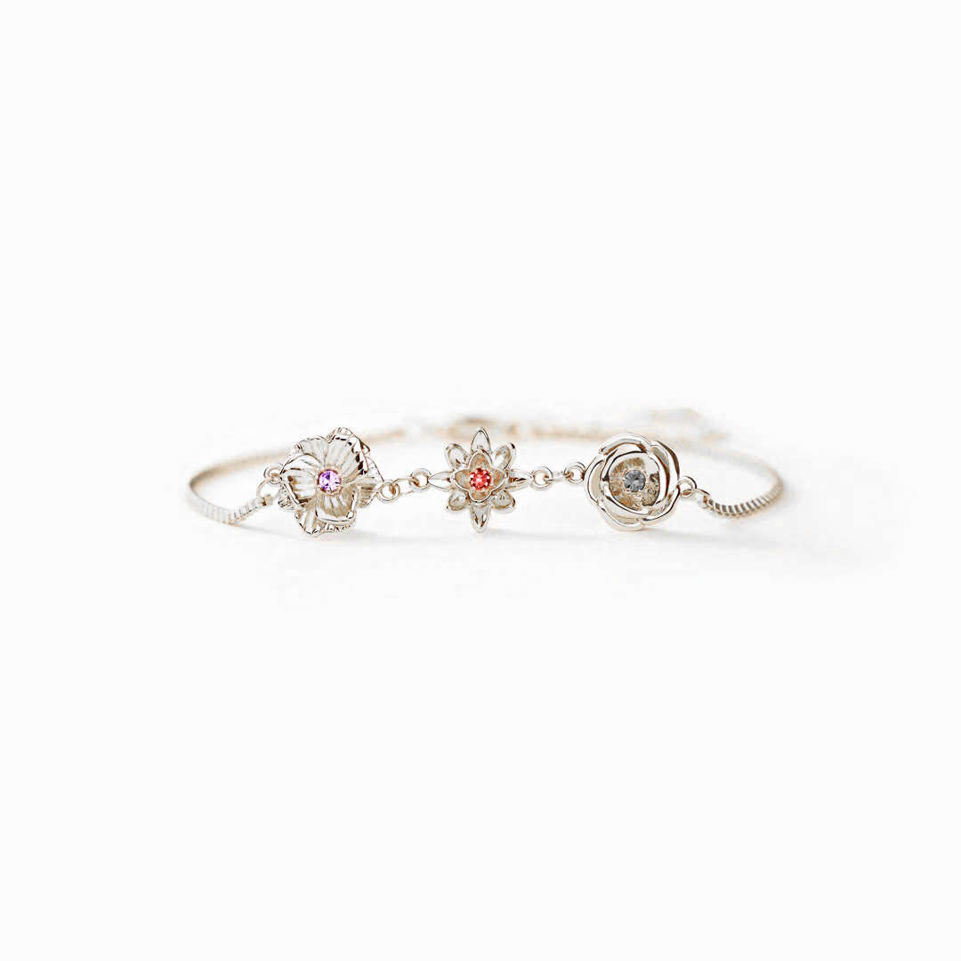1-10 THREE-DIMENSIONAL BIRTH FLOWERS BRACELET
