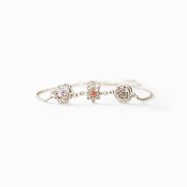 1-10 THREE-DIMENSIONAL BIRTH FLOWERS BRACELET