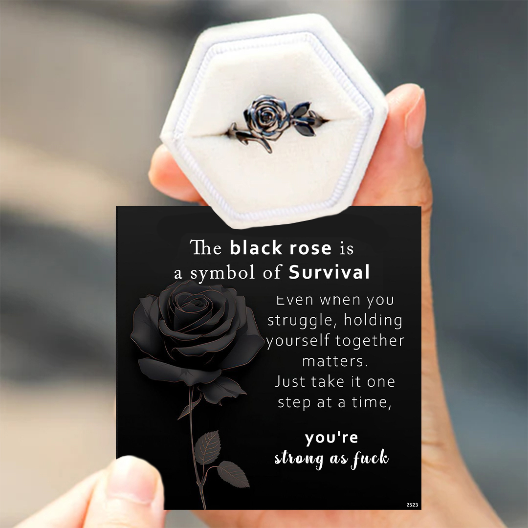 For Self-Black rose stands for struggle Ring