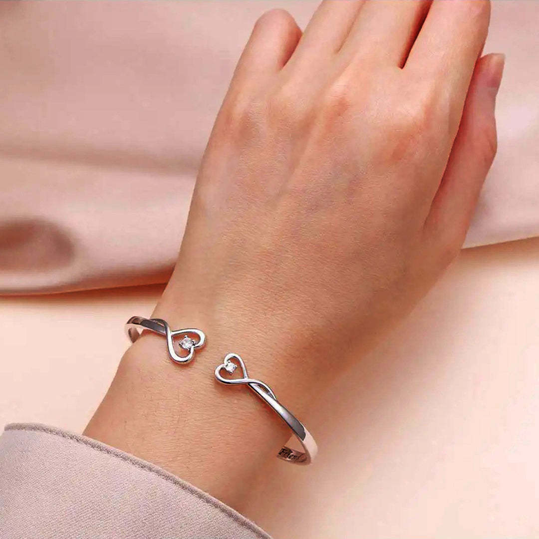 The Love Between Grandmother And Granddaughter Is Forever Double Heart Bracelet