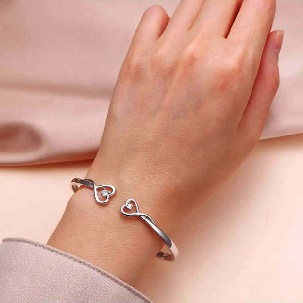 The Love Between Grandmother And Granddaughter Is Forever Double Heart Bracelet