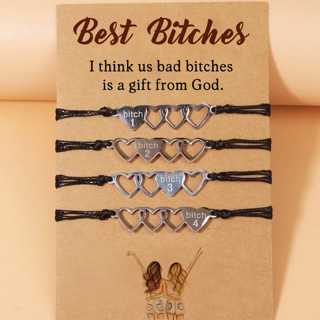 For Friend -  I Think Us Bad Bitches Is A Gift From God Heart Braided Bracelet