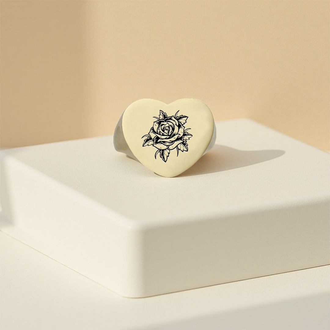 Black rose stands for survival Love Ring