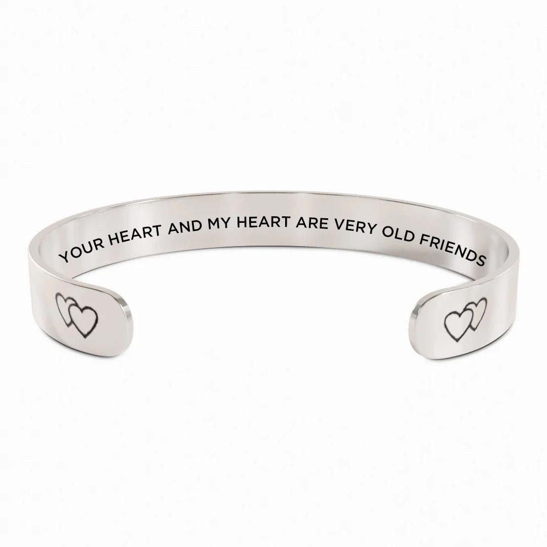 For Friend - Your Heart And My Heart Are Very Old Friends Double Heart Bracelet-37bracelet