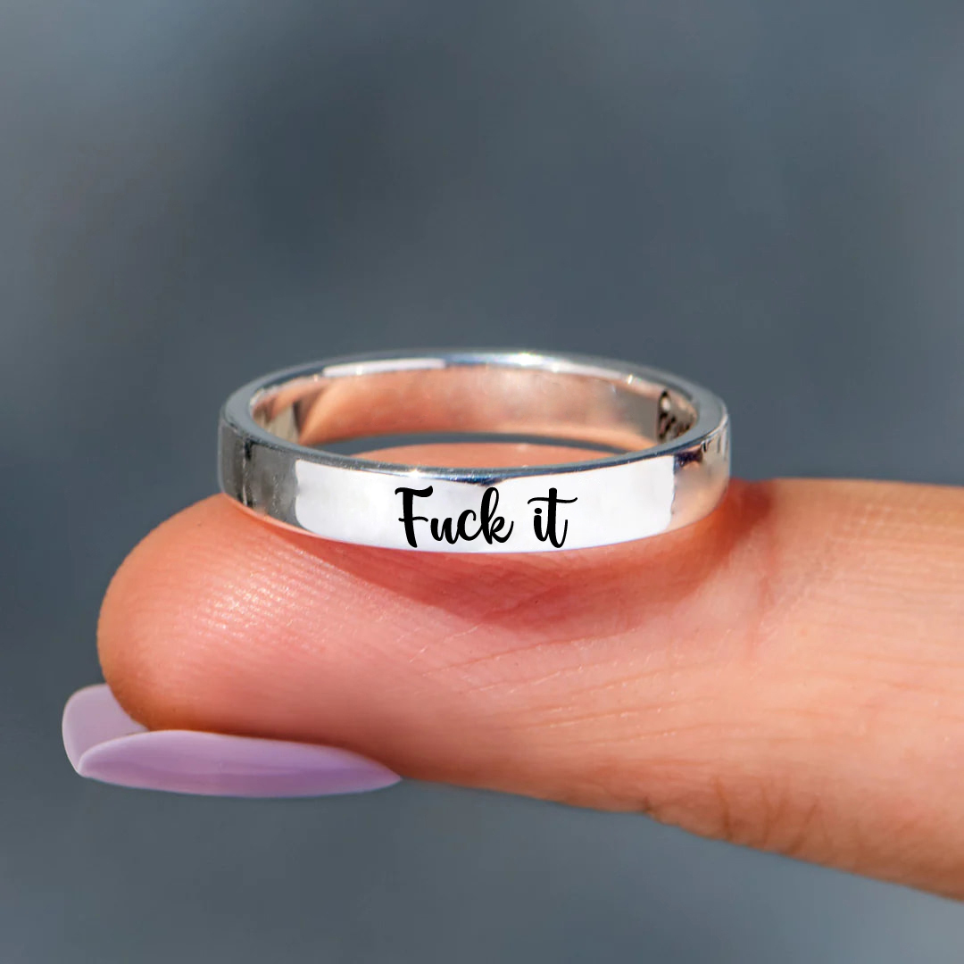S925 Fuck It Circle Ring