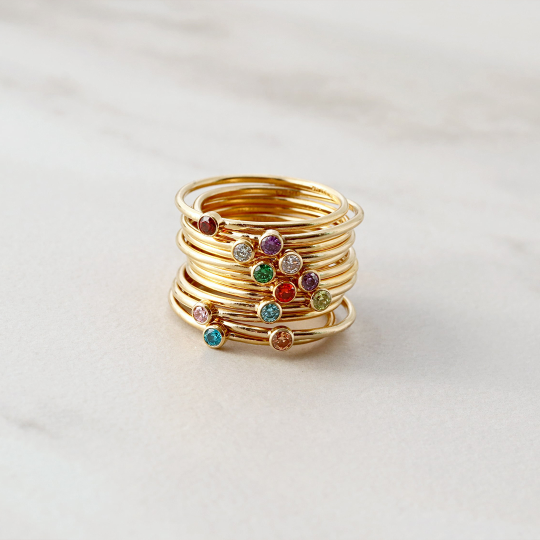 For Mother - Birthstone Customized Stacking Rings