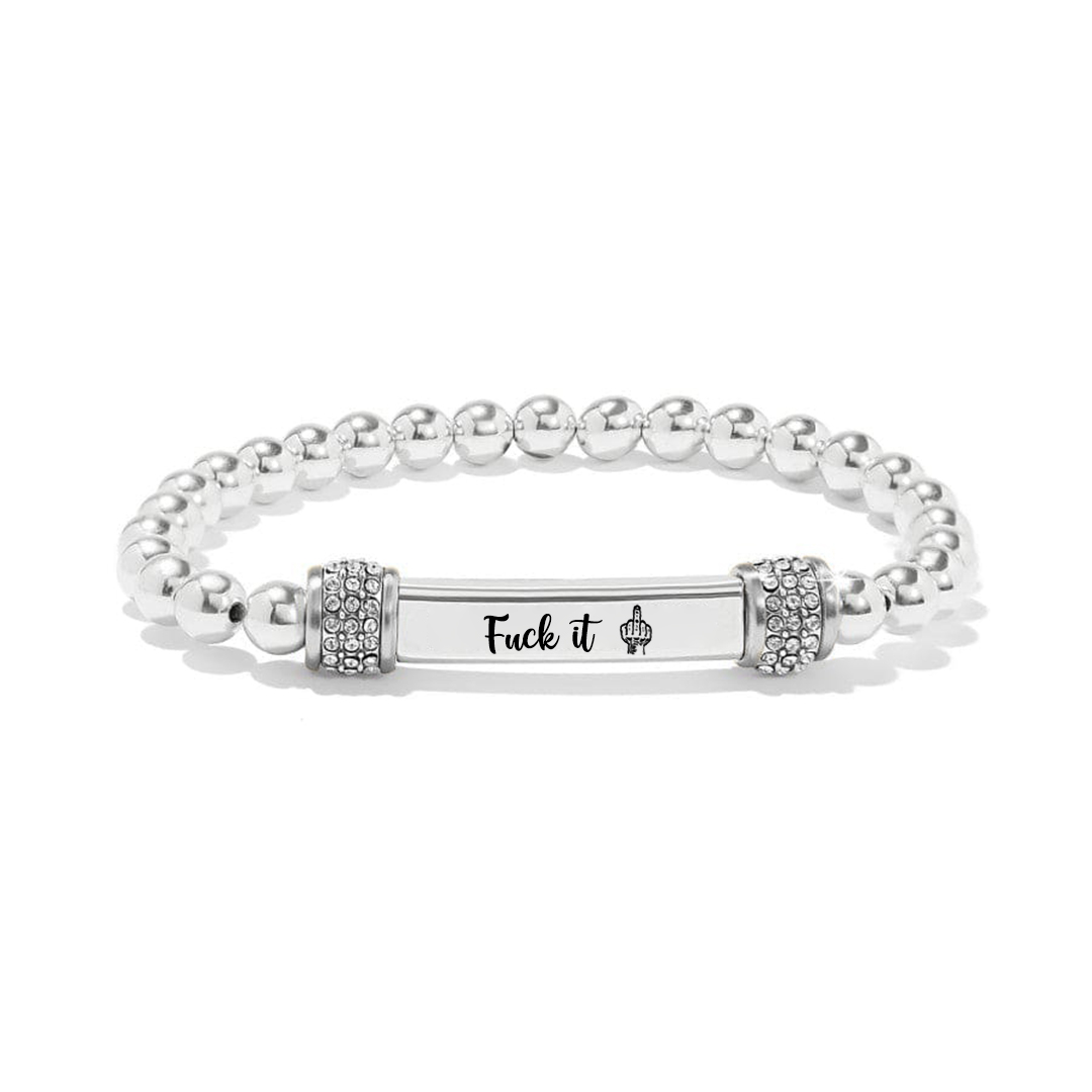 Fuck It Dainty diamond bead Bracelet