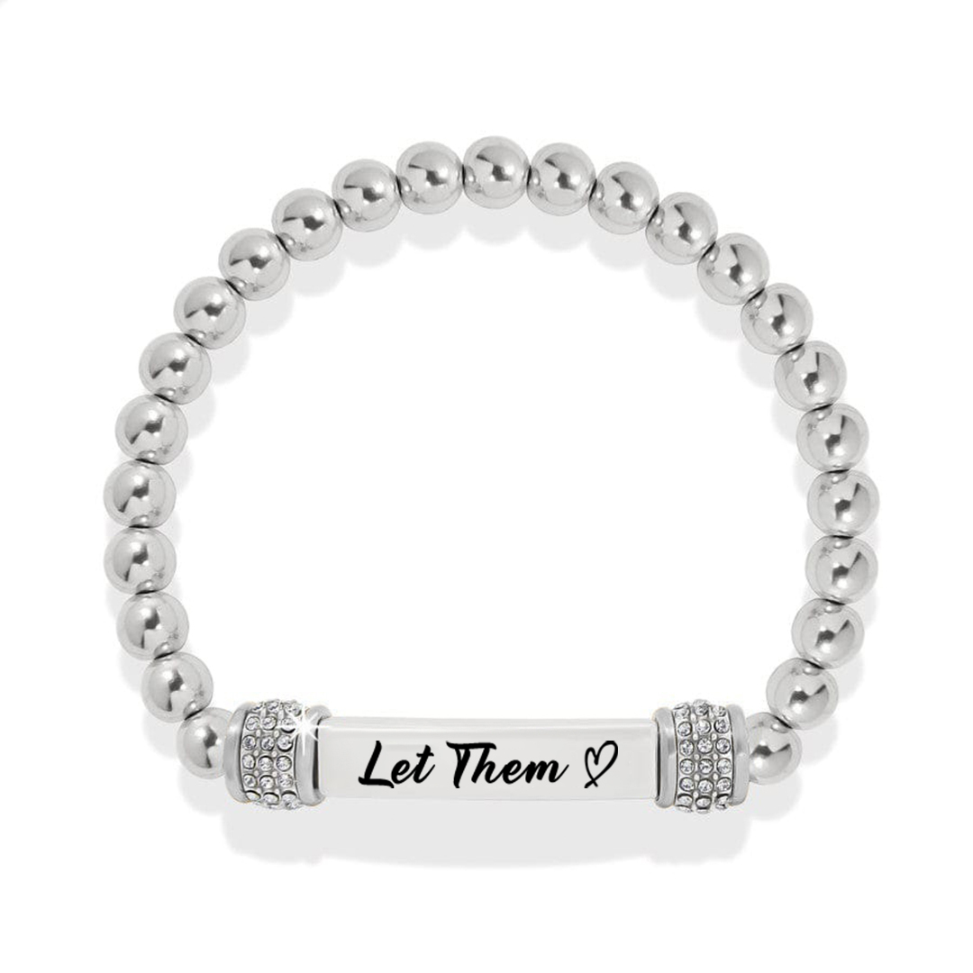 Let Them Dainty Diamond Beaded Stretch Bracelet