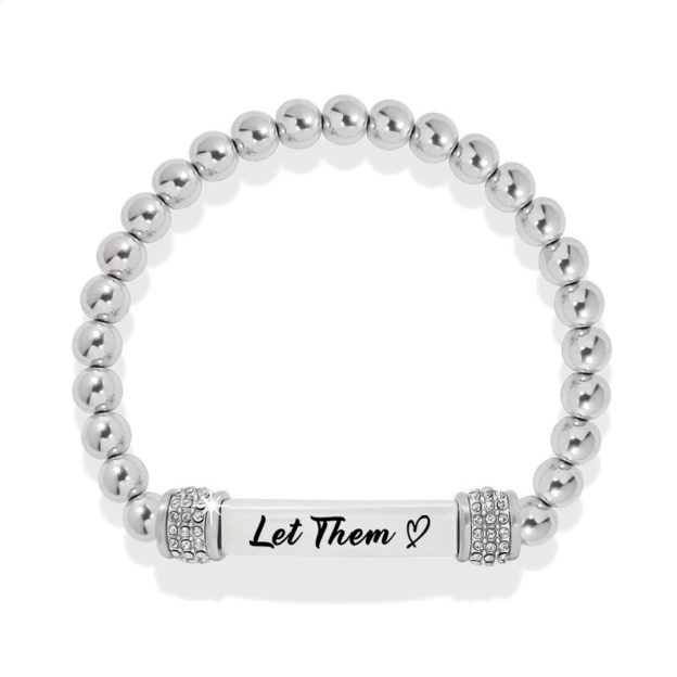 Let Them Dainty Diamond Beaded Stretch Bracelet