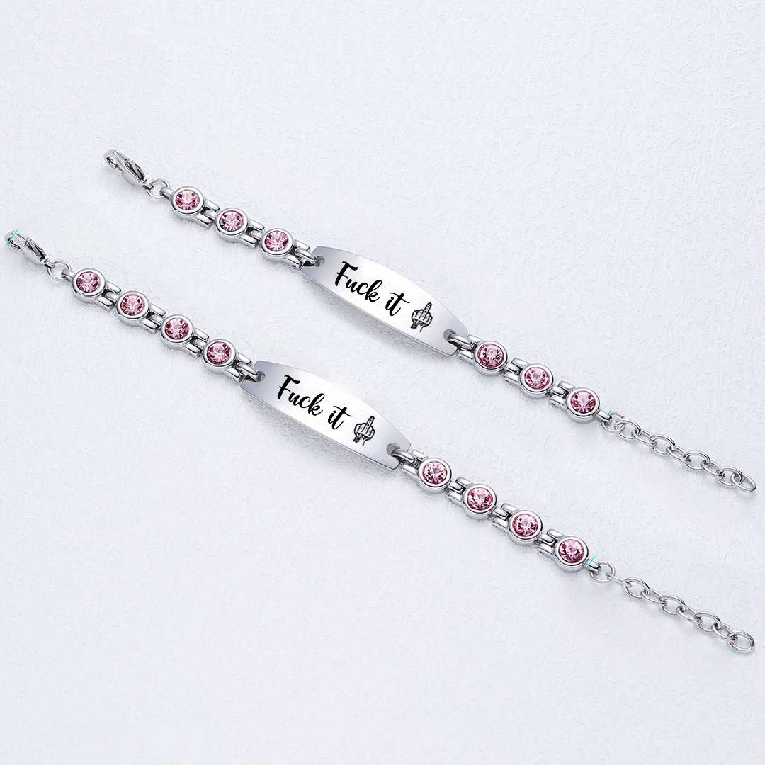 Fuck It Circle Diamond Chain Bracelet