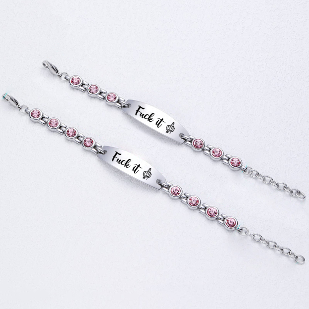 Fuck It Circle Diamond Chain Bracelet