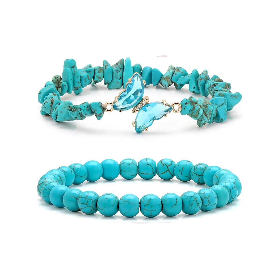 They Fly With Us Every Day Double-layer crystal butterfly bracelet